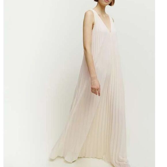 Reformation Rafina Dress ivory pleated wedding bridal maxi loose fit size 6 - Picture 4 of 15